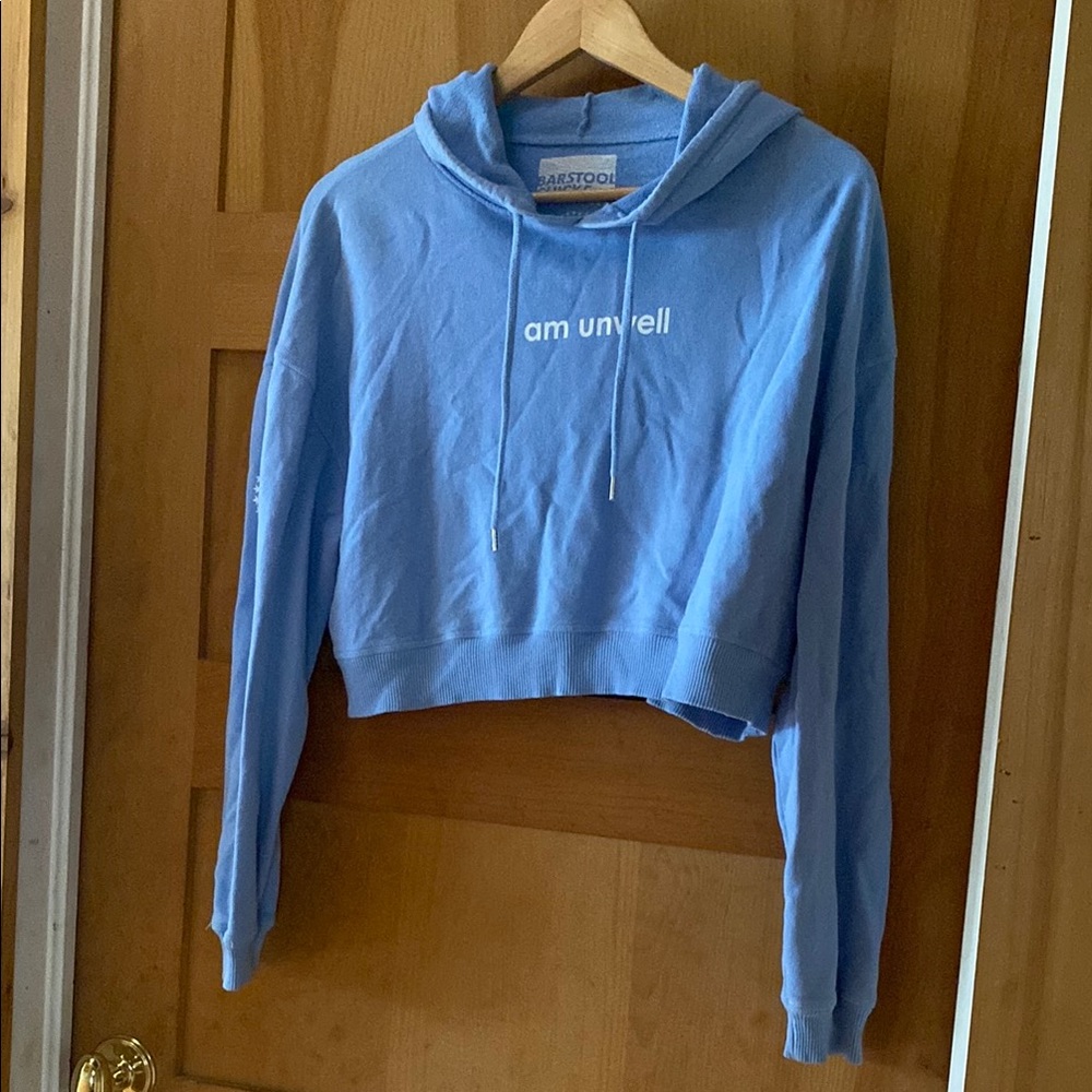 Call her Daddy Podcast - I Am Unwell - Light Blue Cropped Hoodie Sweater